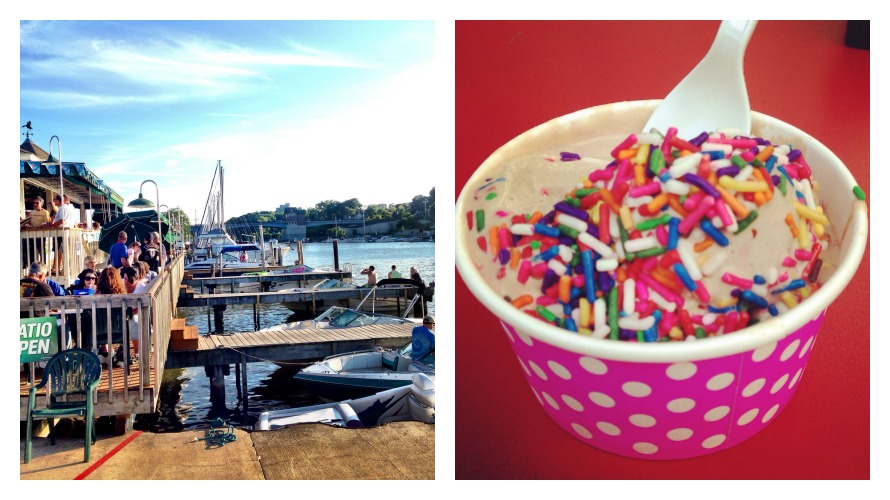 Nothing says summer more than hanging by the lake at Schooner's Riverside Pub and a little Abbott's frozen custard